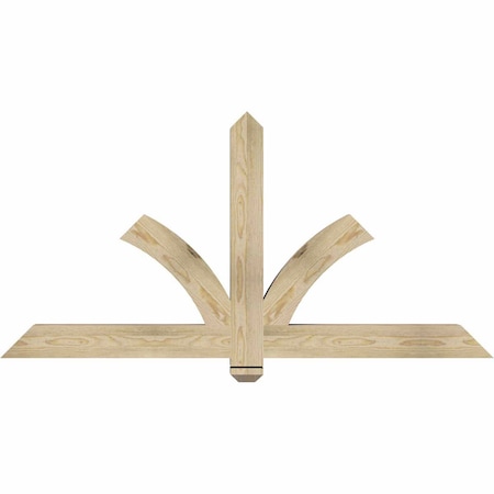 Ekena Millwork Redmond Rough Sawn Timber Gable Bracket, Douglas Fir, 60"W x 30"H x 4"D x 4"F, 12/12 Pitch GBW060X30X0404RED00RDF
